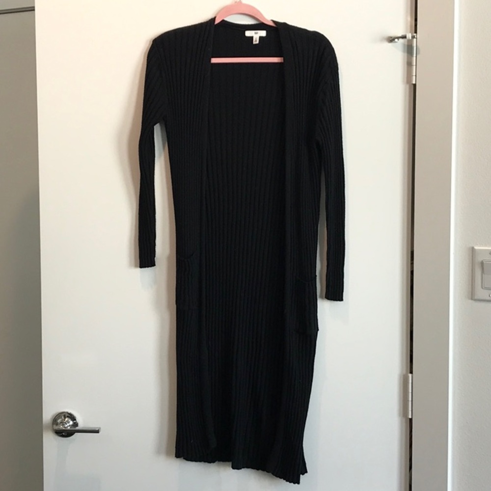 Long, black sweater